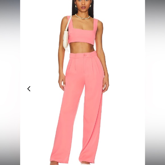 Lovers + Friends Pants - Revolve Lovers + Friends Sicily Crop Top Coral Pink Jetset Sydney Wide Leg Set
